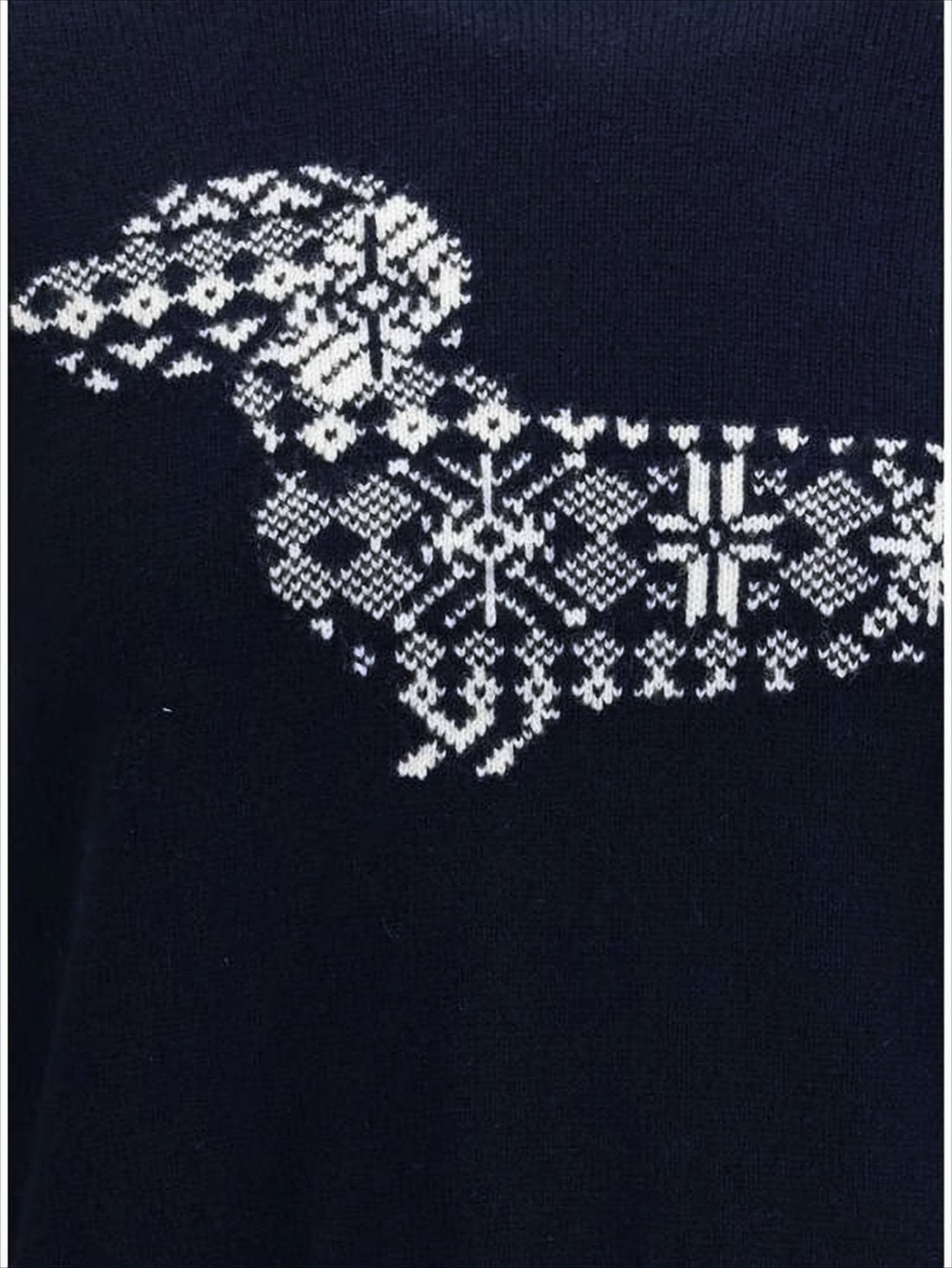 Crew Neck Sweater with Dog Motif