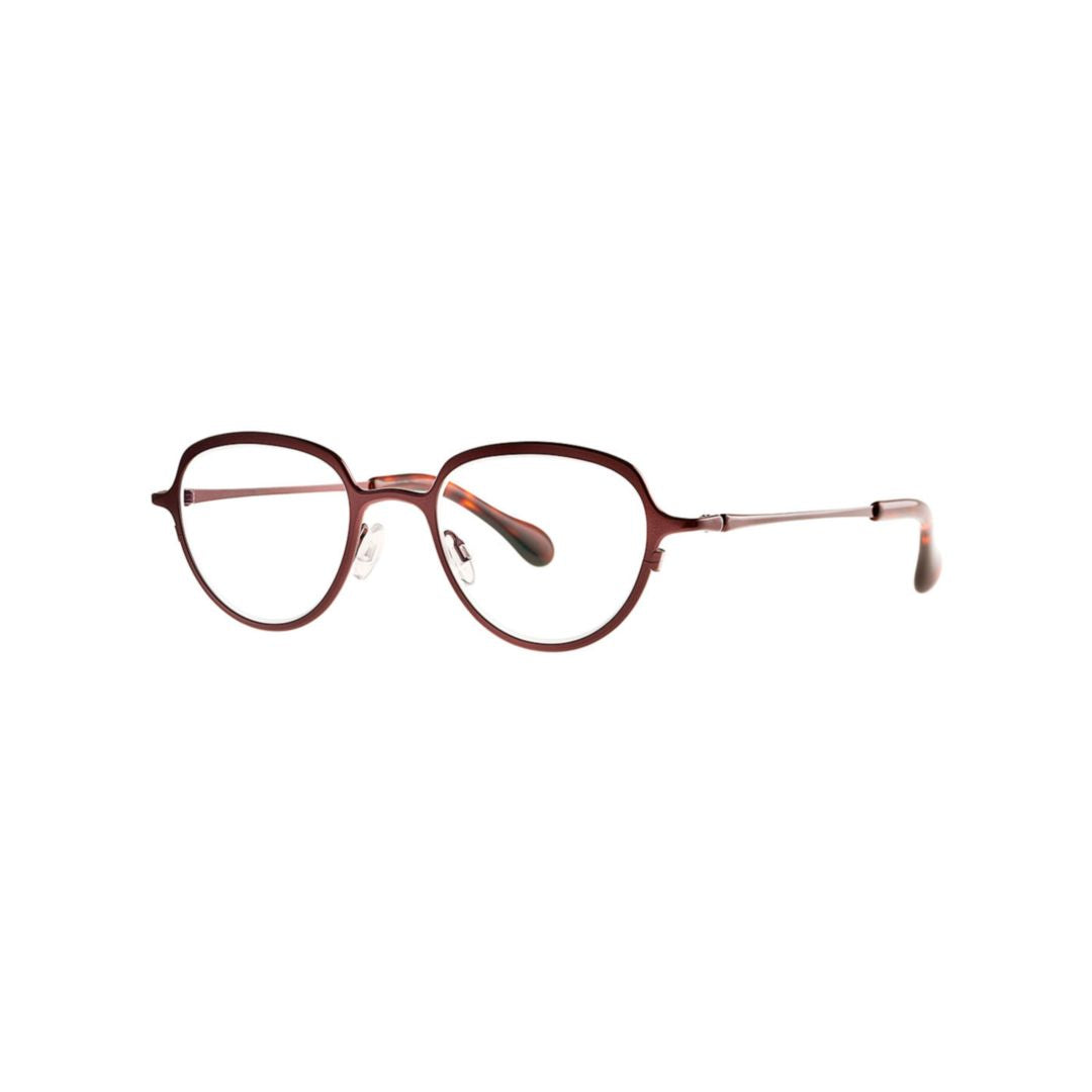 Cesium 063 Bluesy Red Rounded Metal Frame Eyeglasses in Bluesy Red Tone