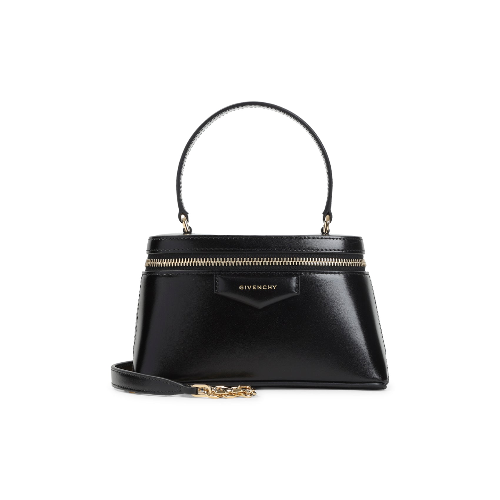 Trapezoidal Structure Handbag in Smooth Calf Leather