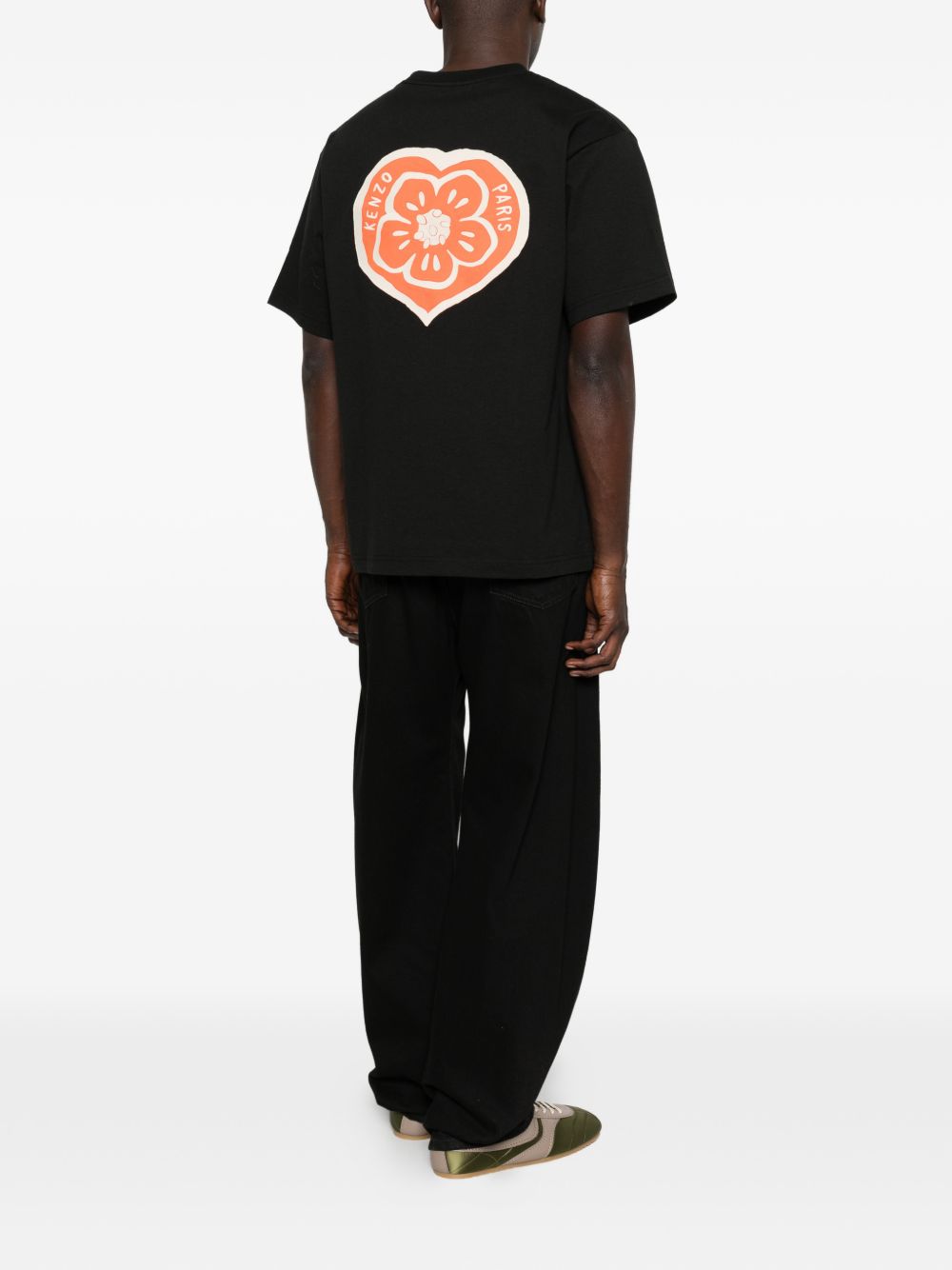 Black Short-Sleeve T-Shirt with Graphic Design