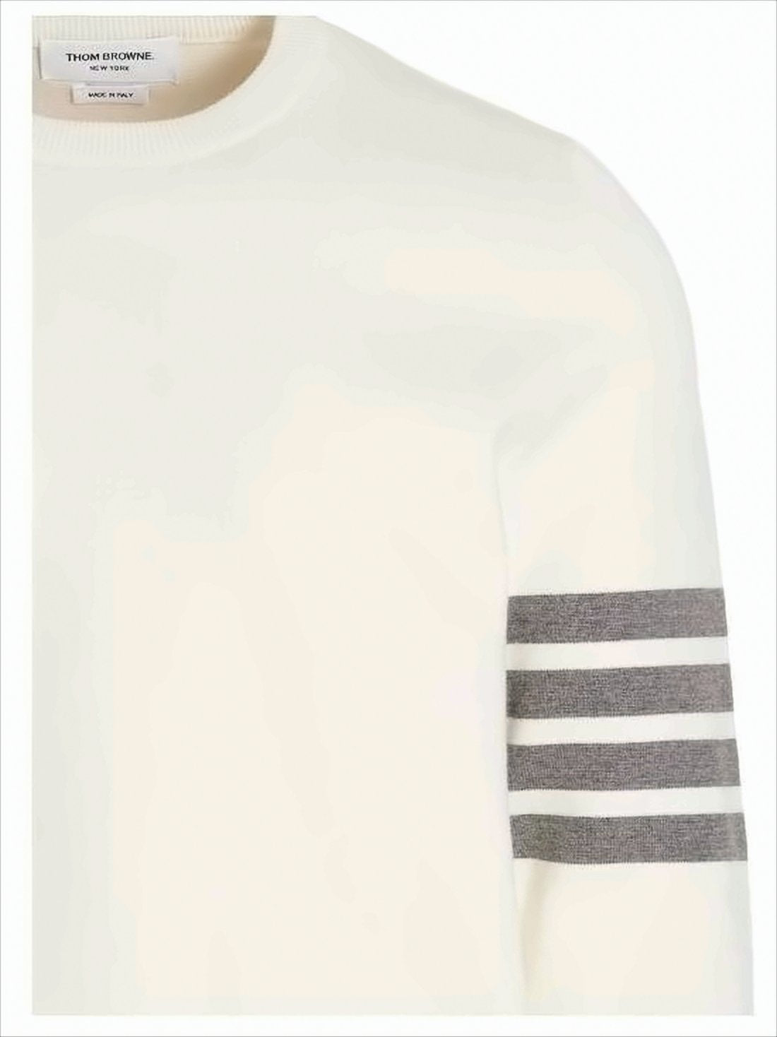 Classic White Cotton Knit Sweater