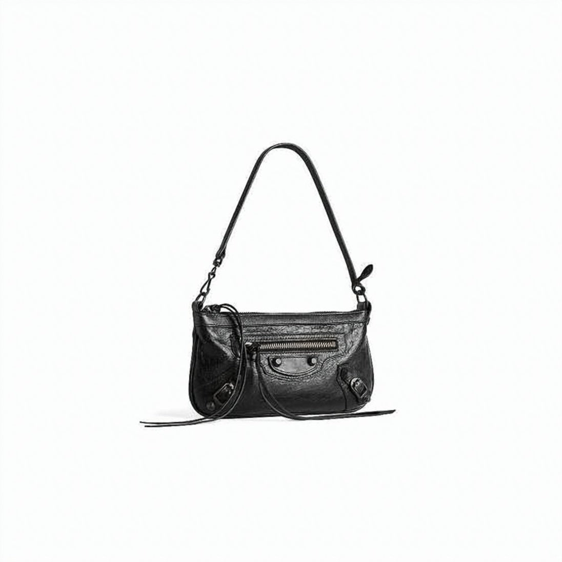 Rectangular Lambskin Leather Pouch with Decorative Studs