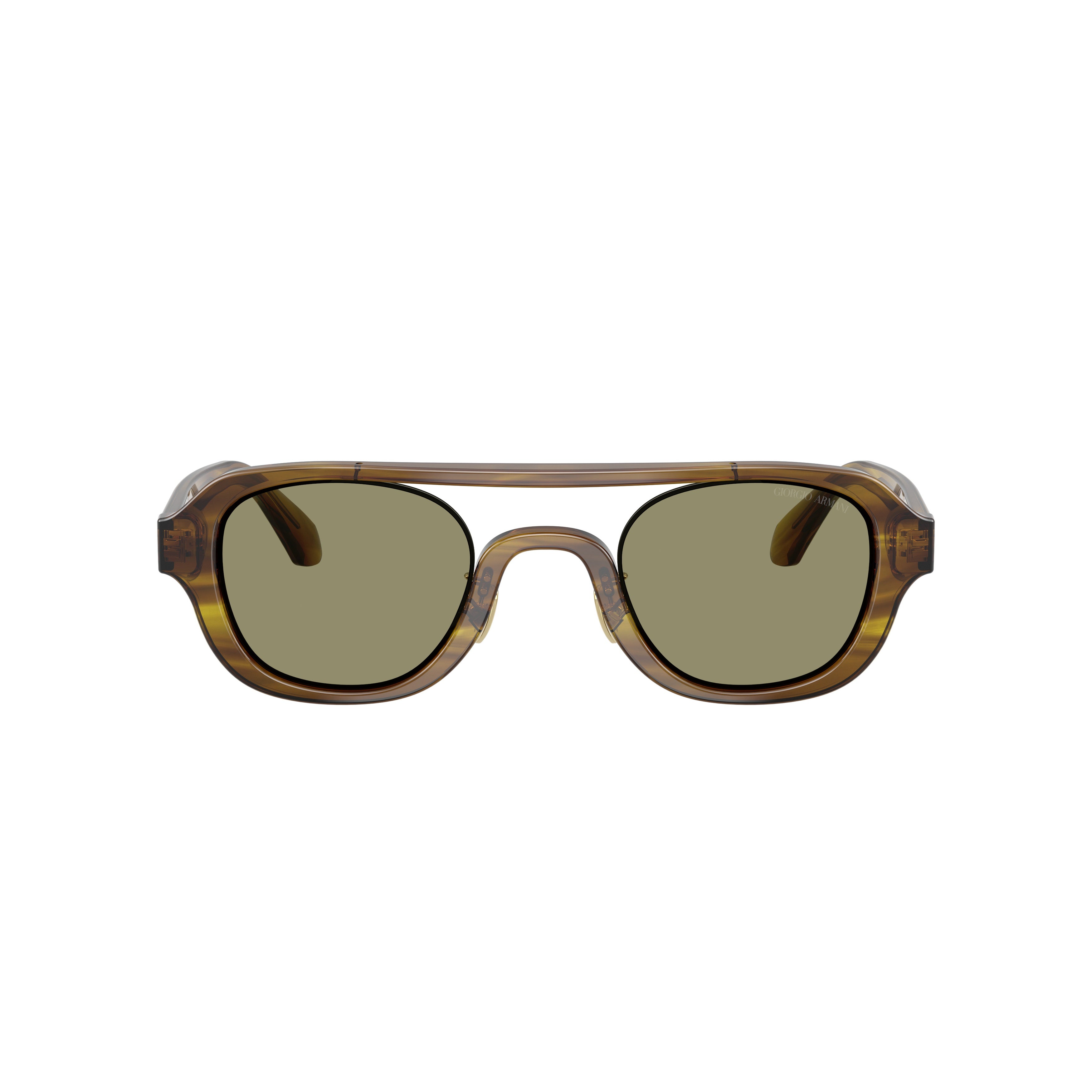 0ar8247 Translucent Brown Acetate Sunglasses with Olive Green Lenses