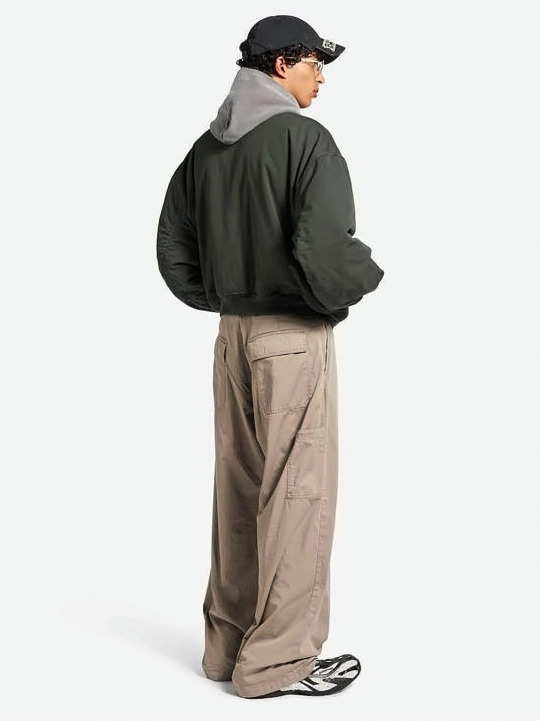 Cropped Oversized Bomber Jacket