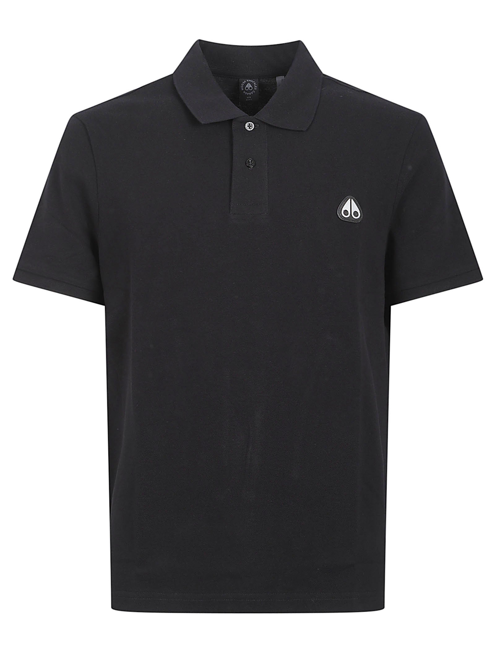 Minimalist Black Cotton Polo with Subtle Logo Emblem