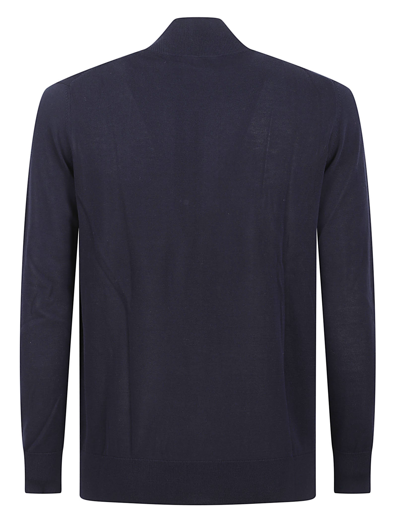 Full Zip Sweater with High Collar