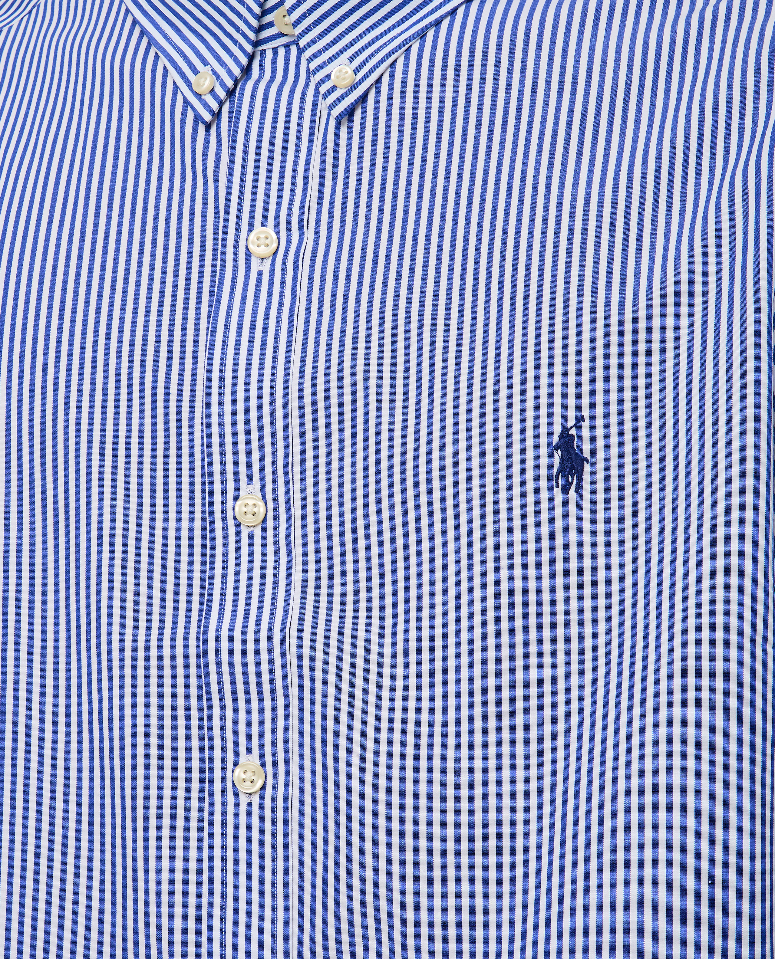 White Blue Cotton Sport Shirt
