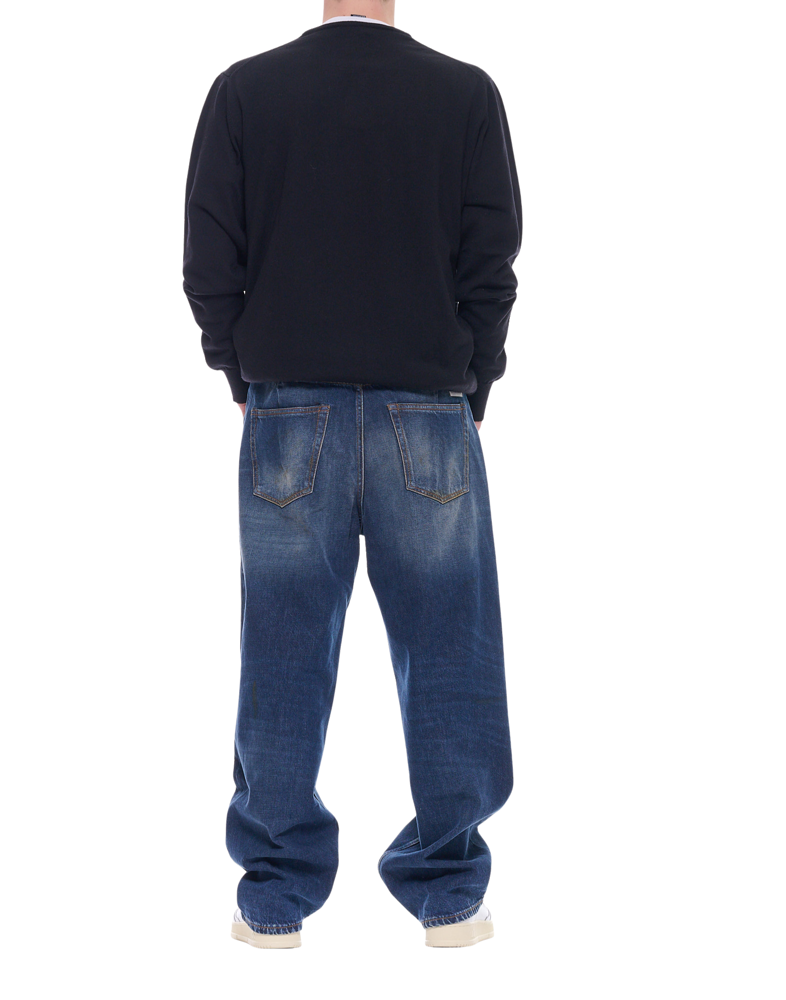 Wide Leg Cotton Denim Jeans