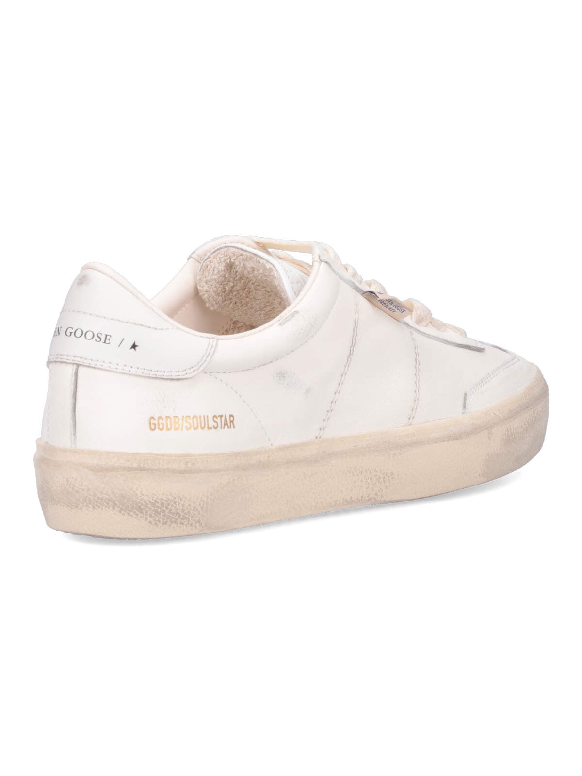White Soul Star Distressed Leather Sneakers