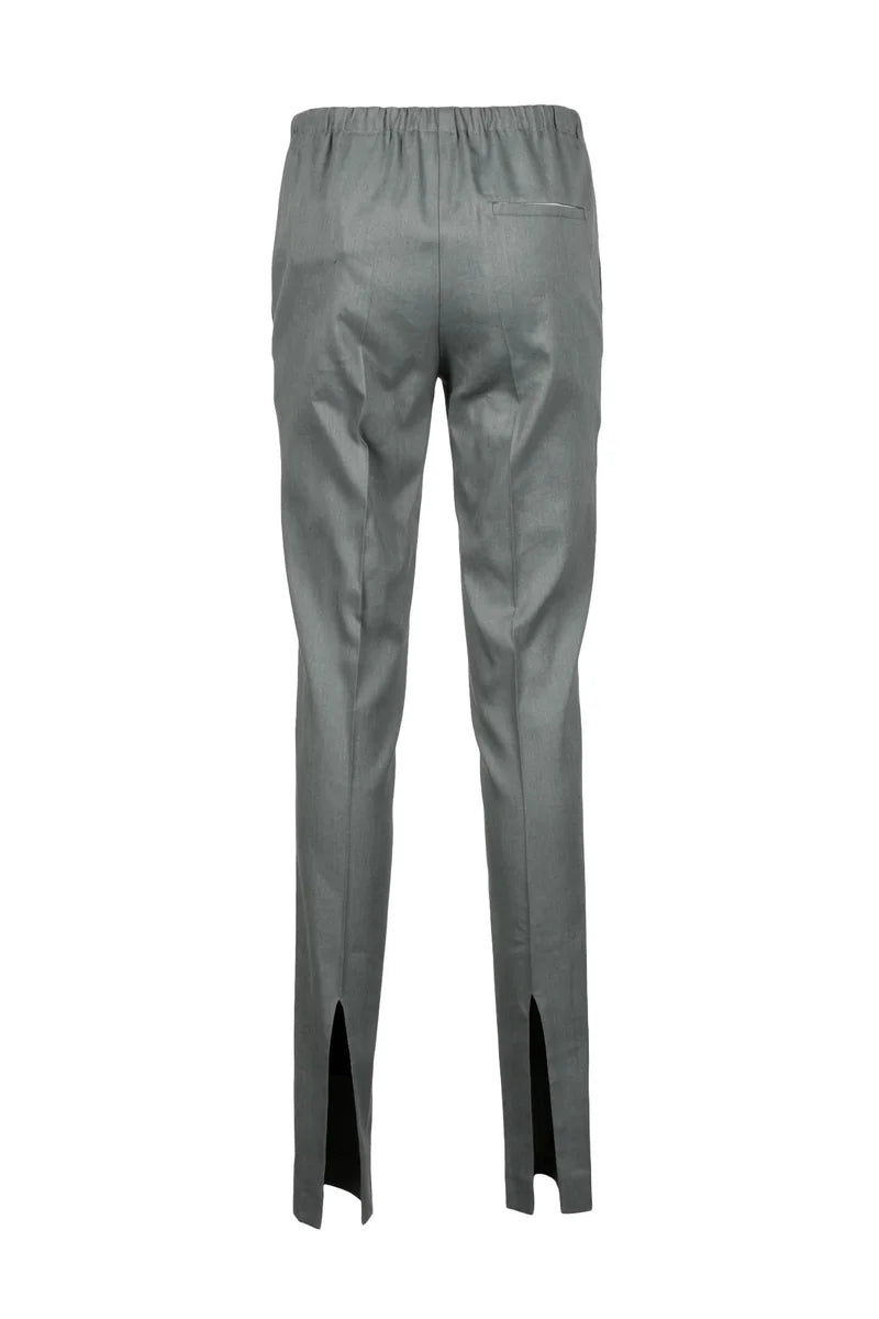 Linen Viscose Stretch Trousers - Grey