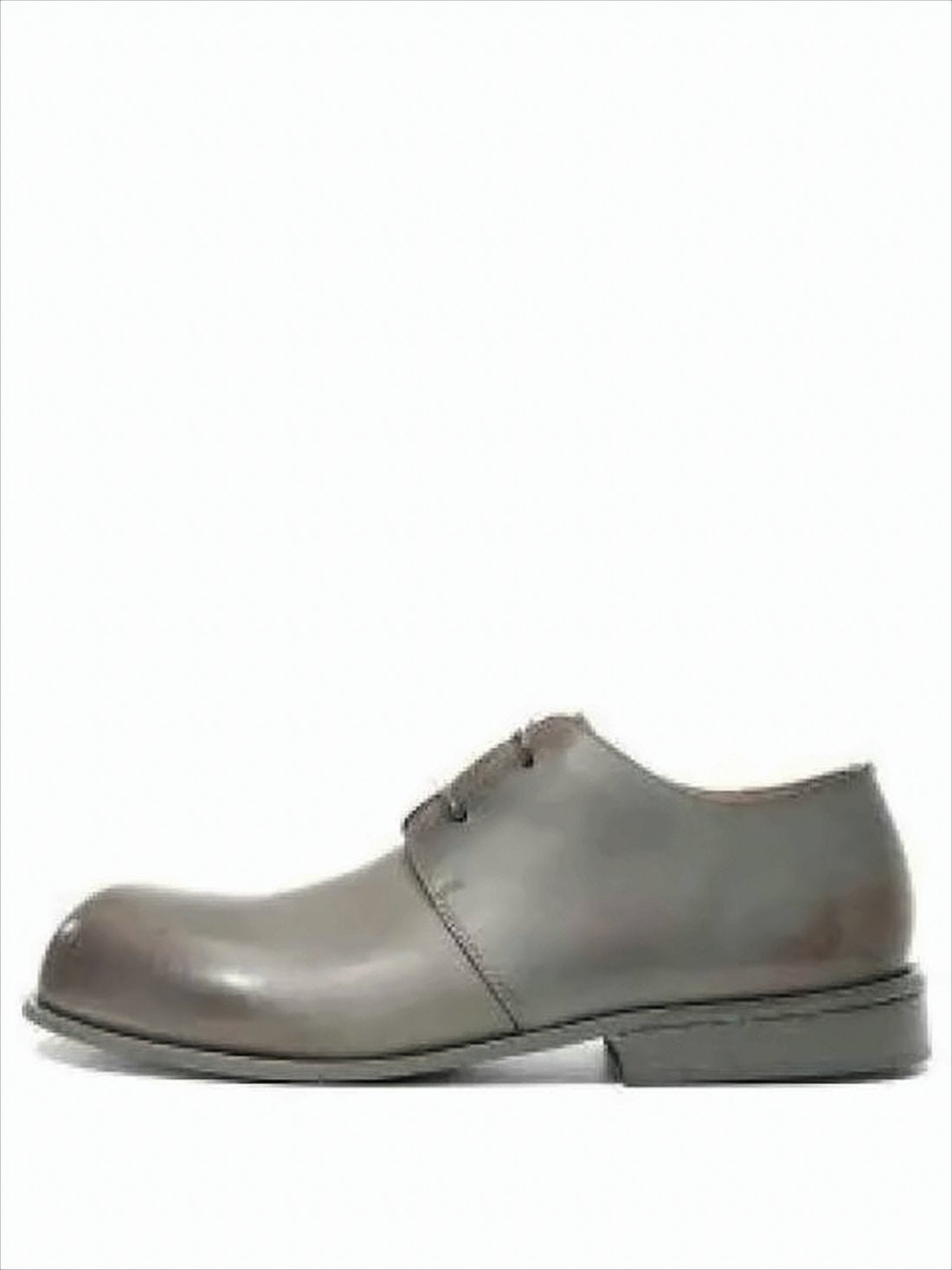 Minimalist Grey Leather Lace-Up Dress Shoes