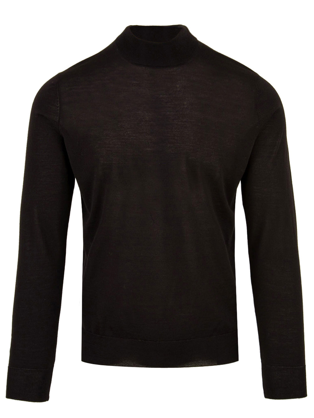 Elegant Black Merino Turtleneck Sweater