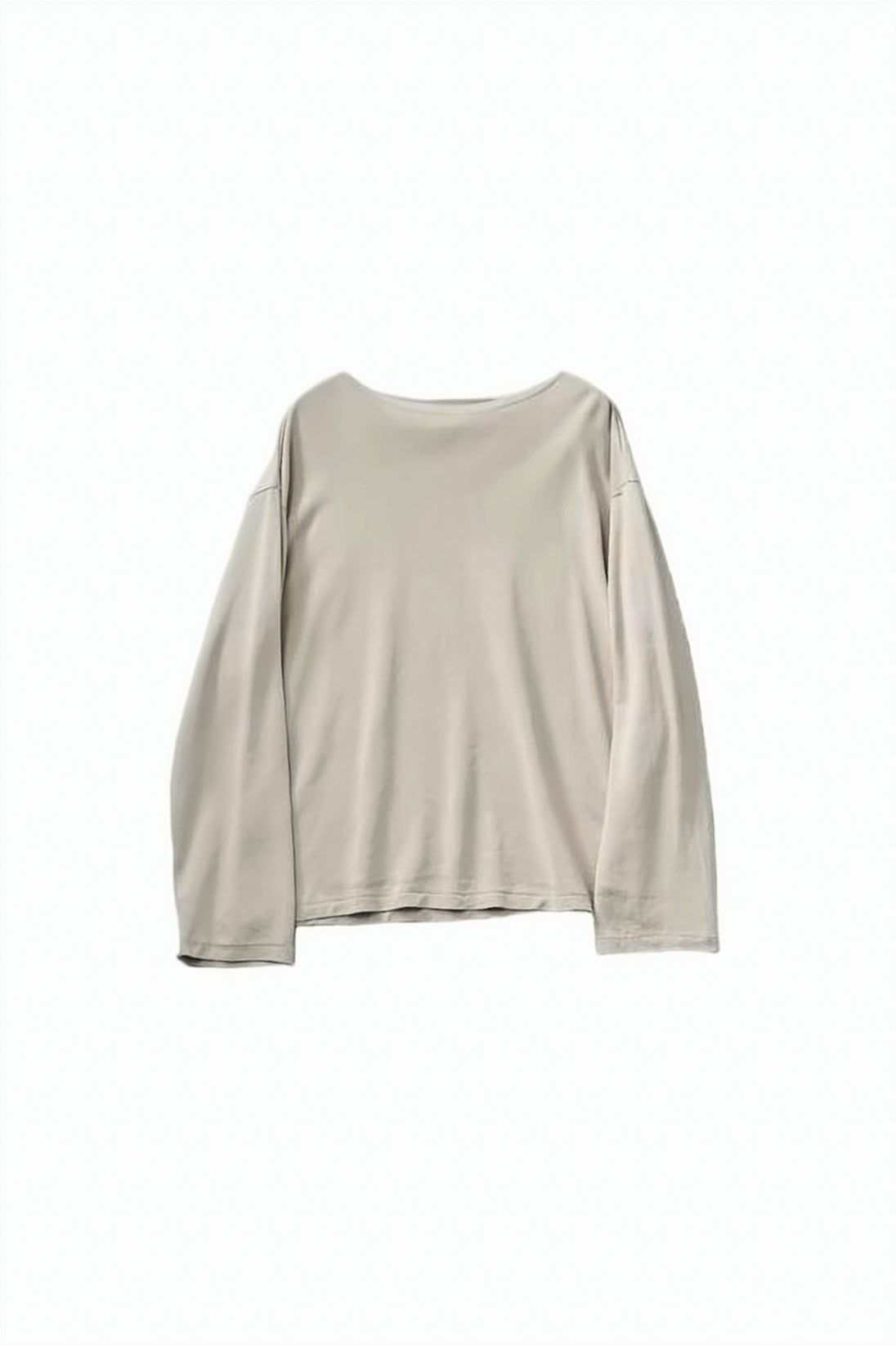 Relaxed Fit Long-Sleeve T-Shirt with Wide Neckline