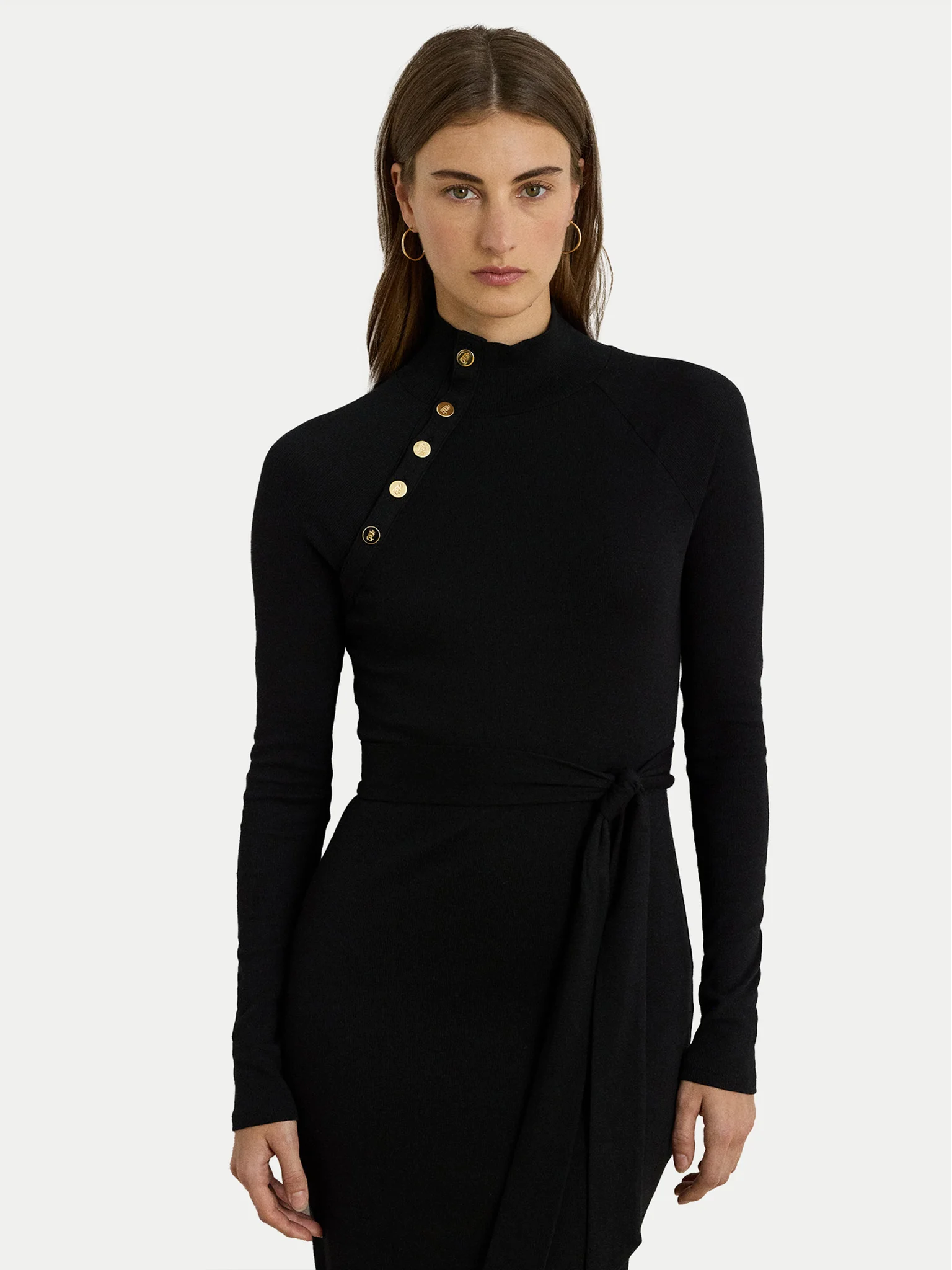 Fitted Black Long Sleeve Dress