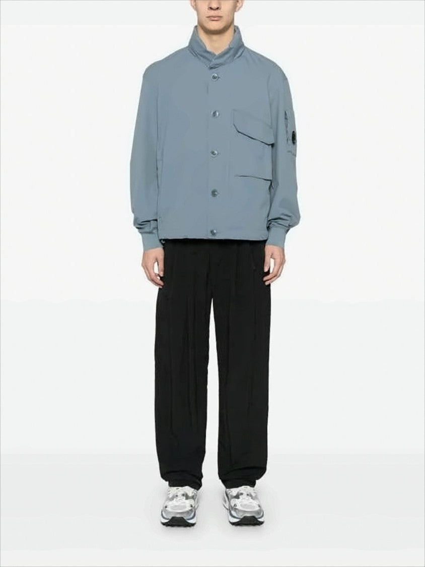 High-Collar Casual Jacket with Flap Pockets