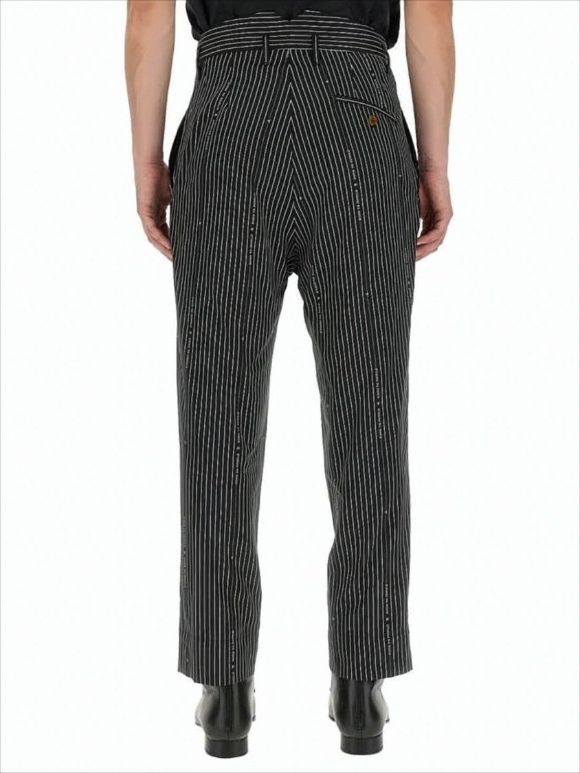 Pinstripe Tailored Pants with High Waist
