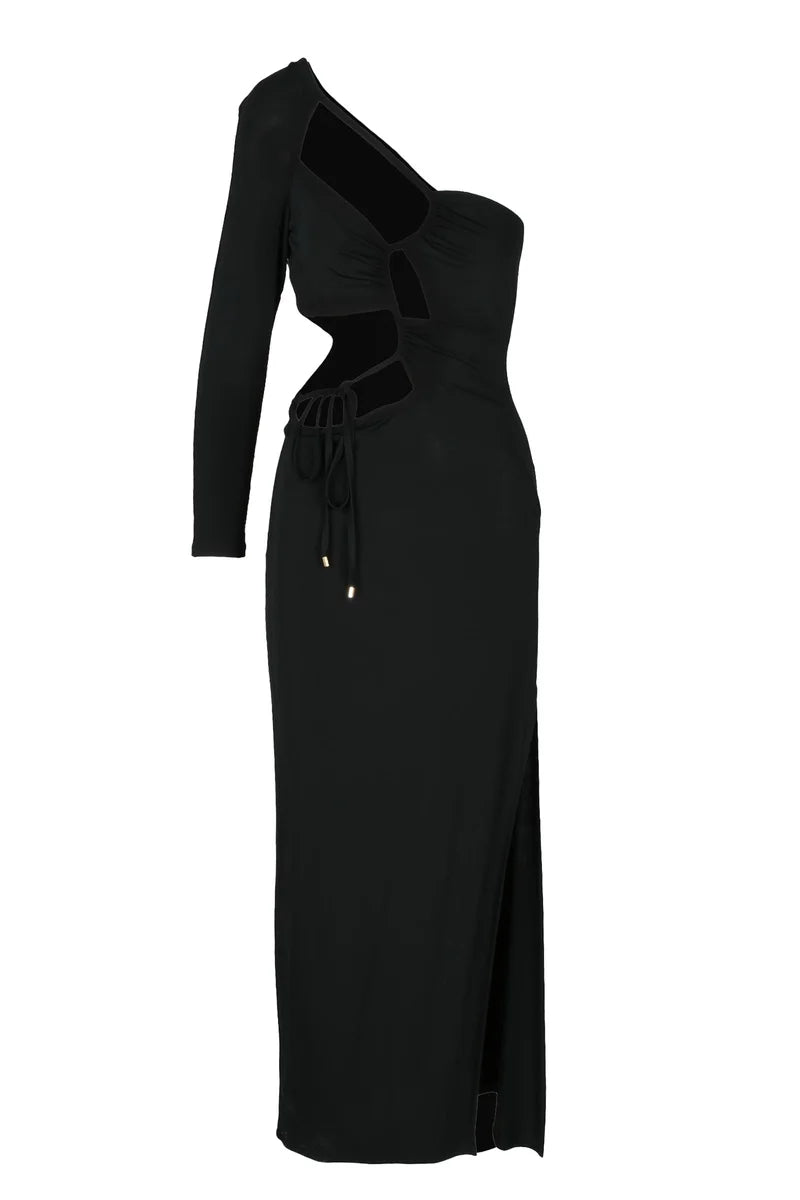 One-Shoulder Dress - Black