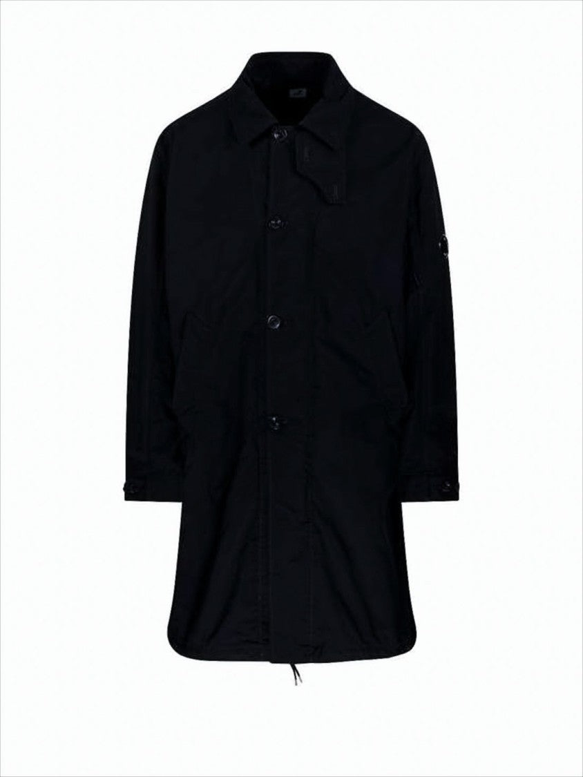 Button-Up Minimalist Coat With Adjustable Cuffs And Drawstring Hem