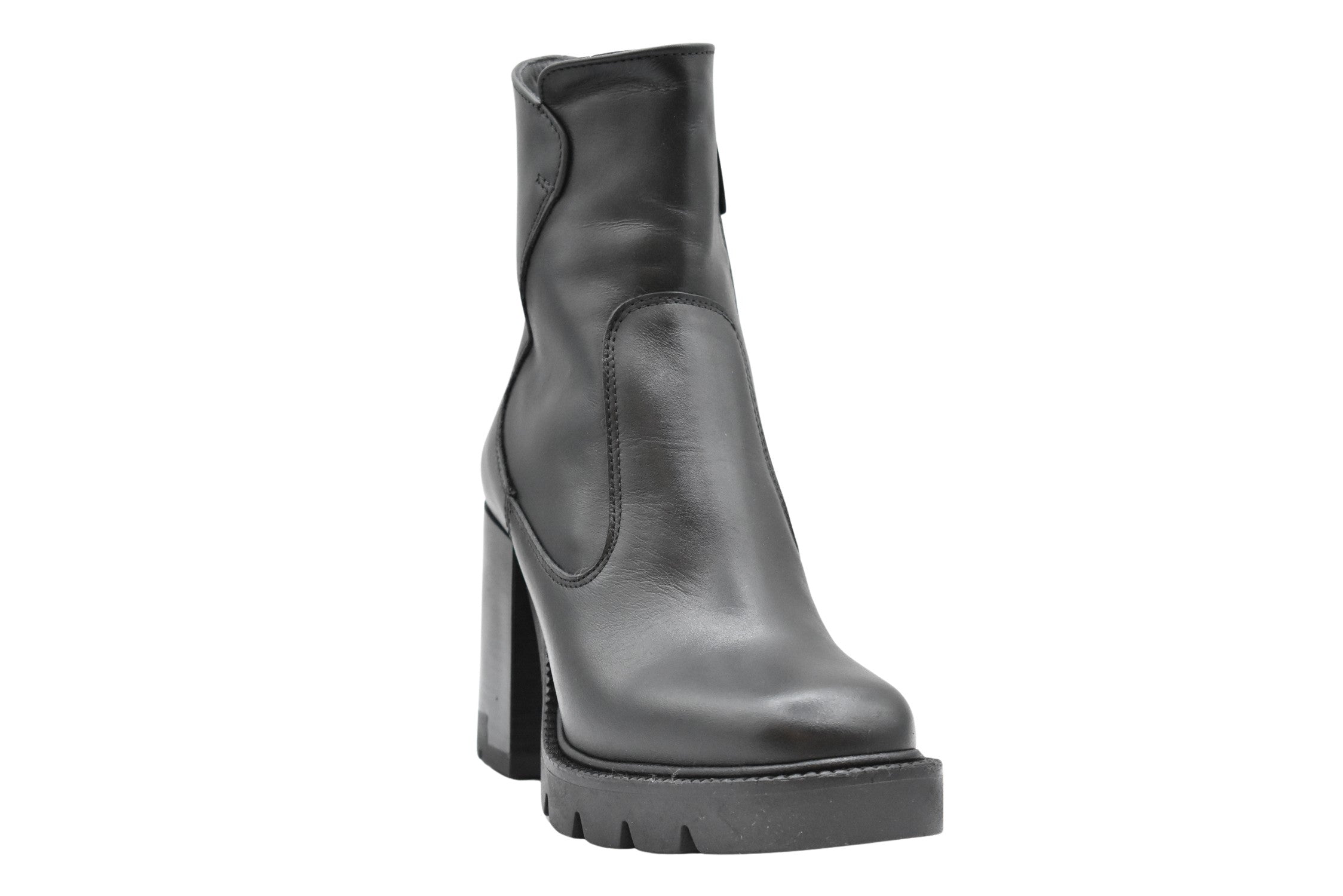 Black Leather Ankle Boots