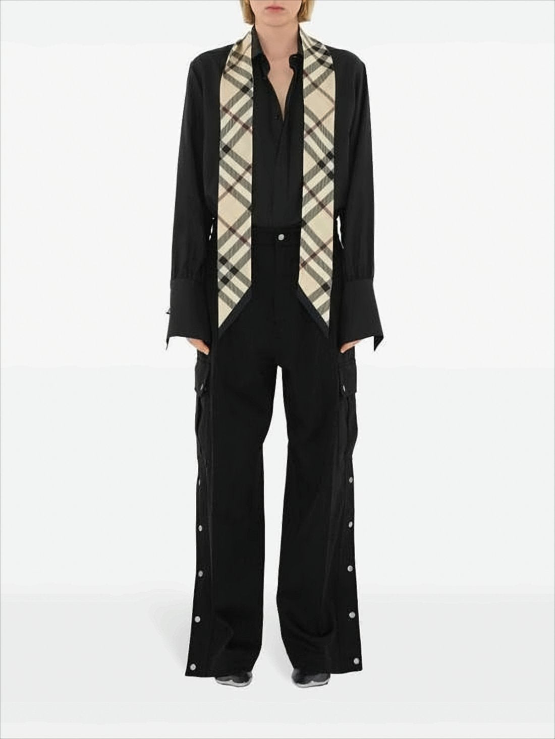 Classic Check Pattern Silk Scarf