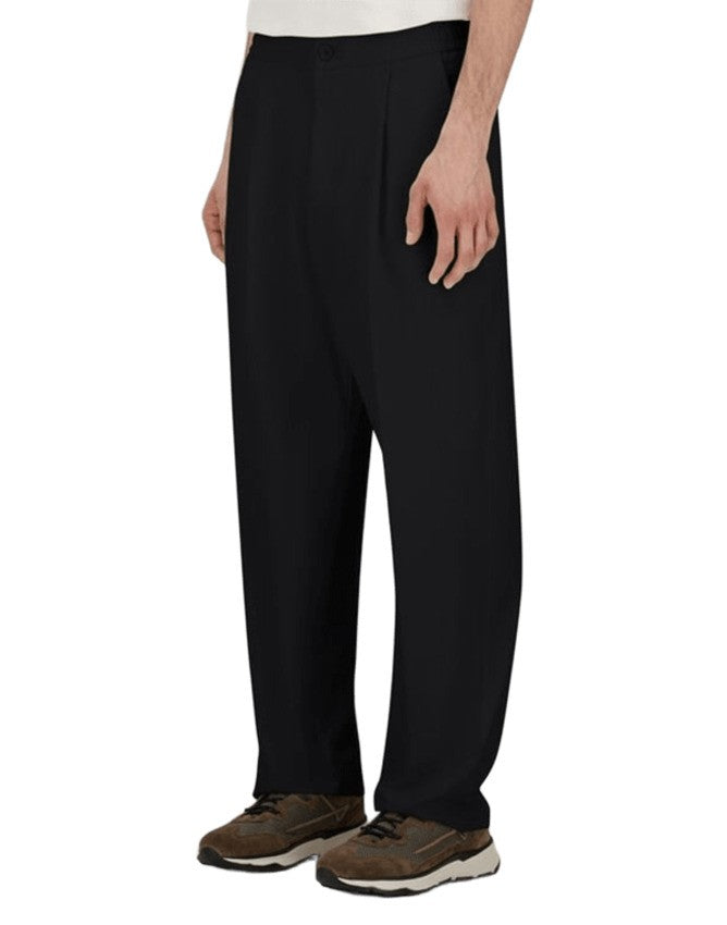 Versatile Black Trousers With Elastic Waistband