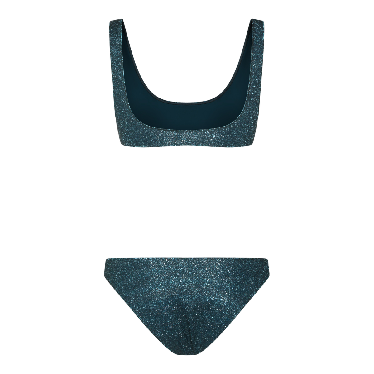 Scoop Neck Teal Bikini Set