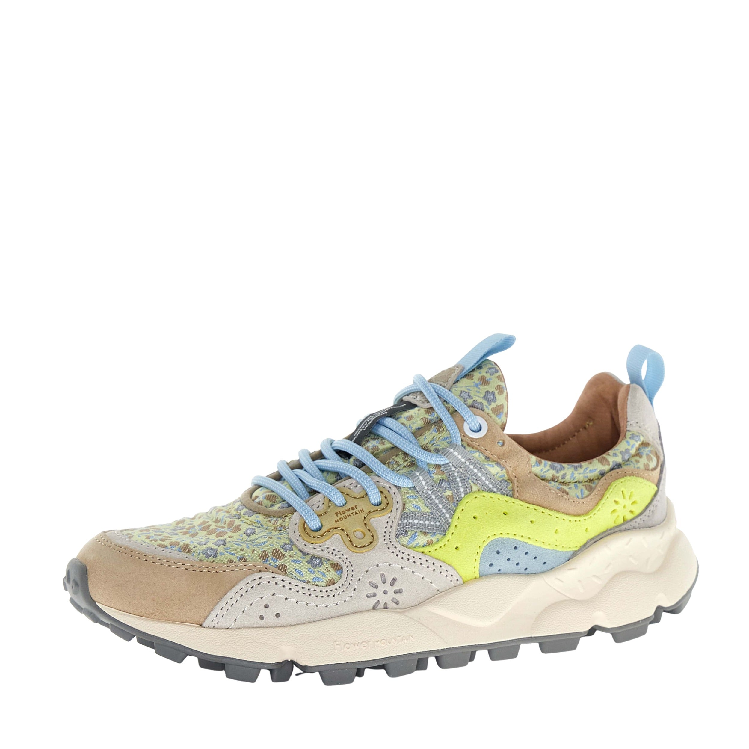 Yamano 3 Sneaker In Beige Suede And Yellowish Canvas