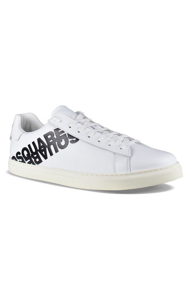 White Leather Low Top Sneakers