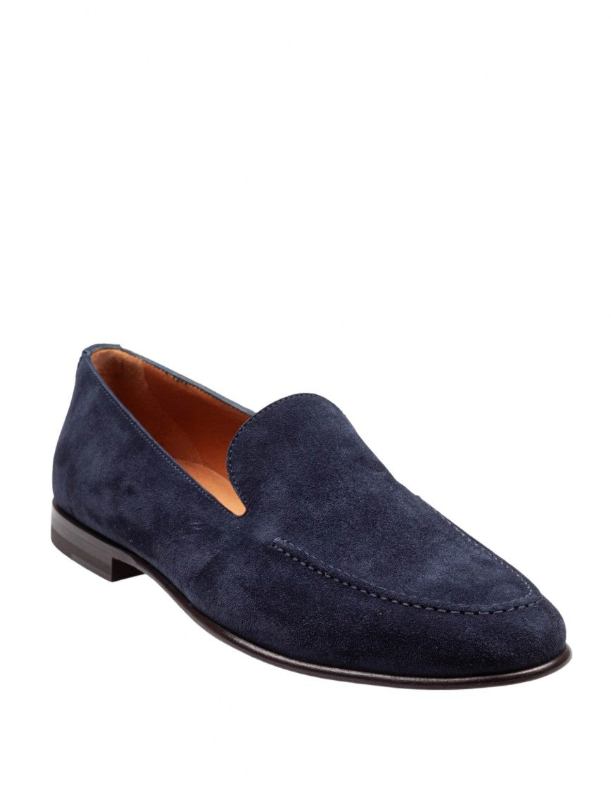 Calfskin Crust Moccasin With Rounded Toe