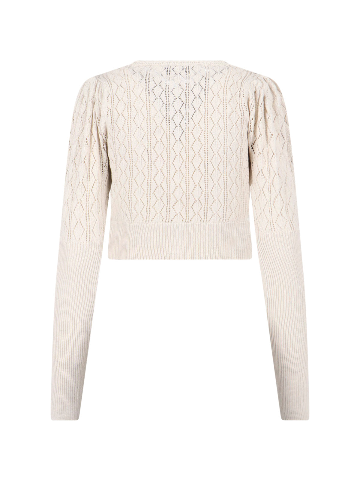 Cream Ella Pointelle Knit Cotton Cardigan
