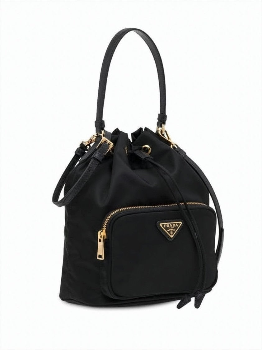 Nylon Tote with Calf Leather Accents