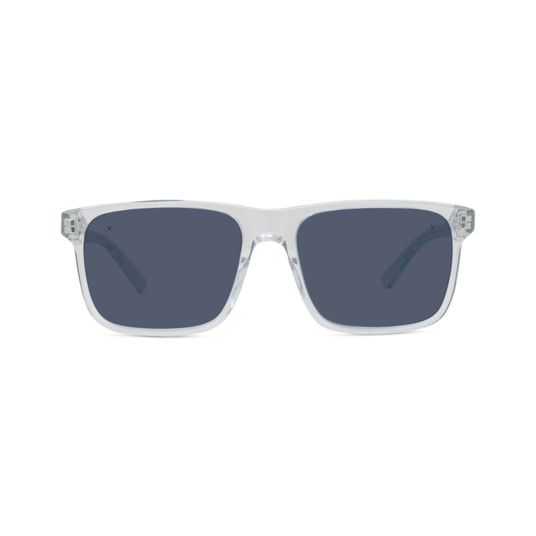 Vu40010i Transparent Rectangular Frame Sunglasses with Dark Lenses