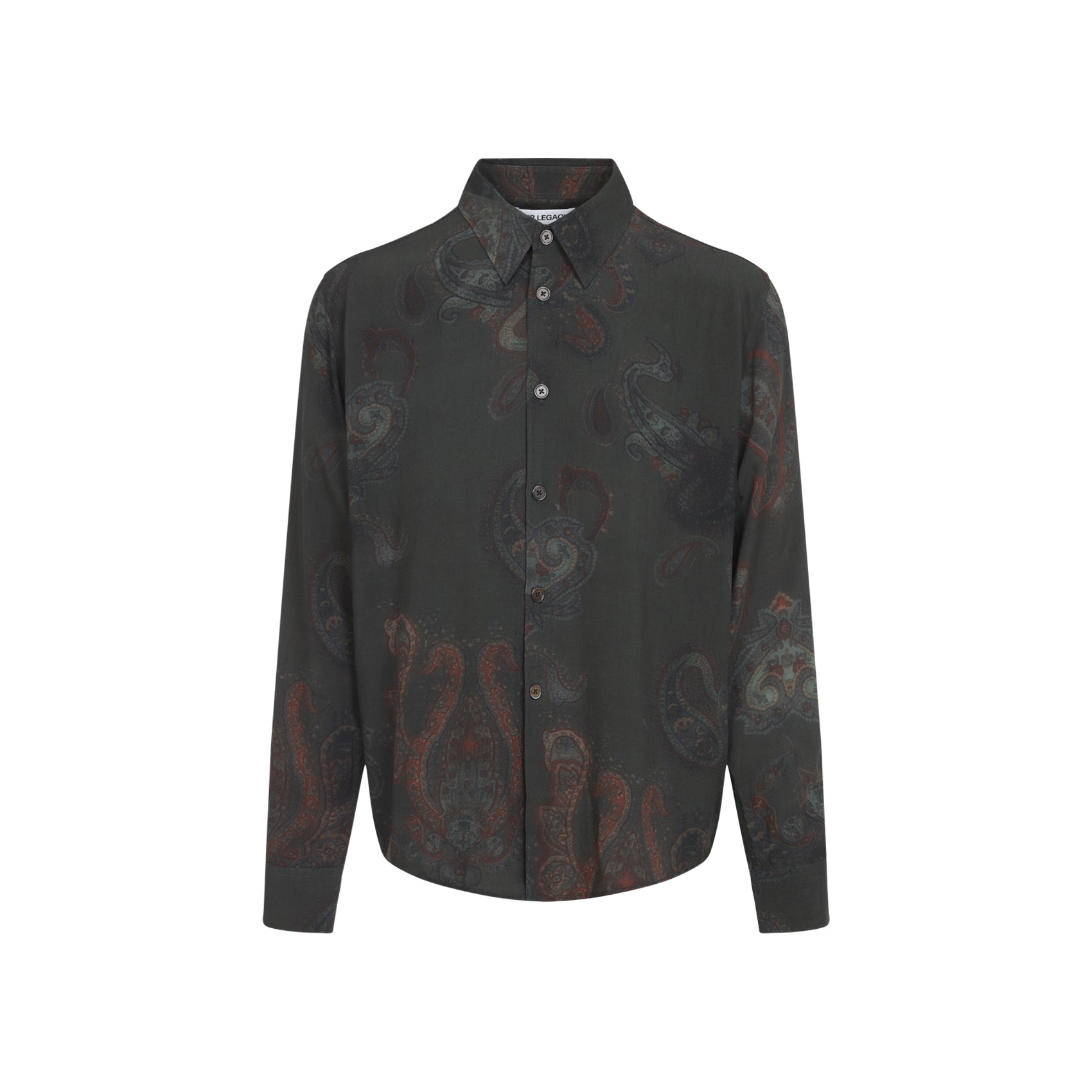 Paisley Pattern Long-Sleeve Shirt in Soft Rayon