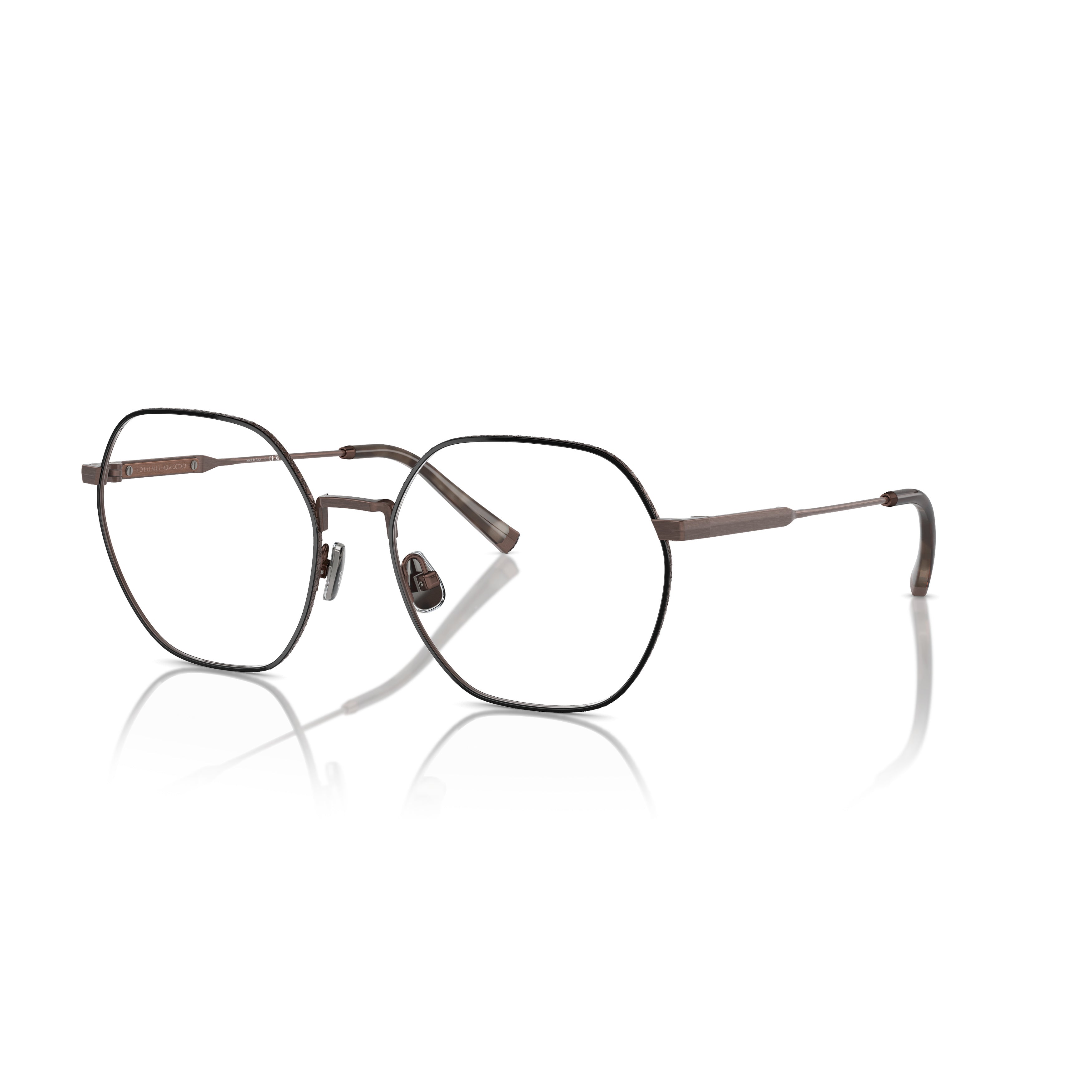 0bc1001t Thin Geometric Titanium Eyeglasses with Adjustable Nose Pads