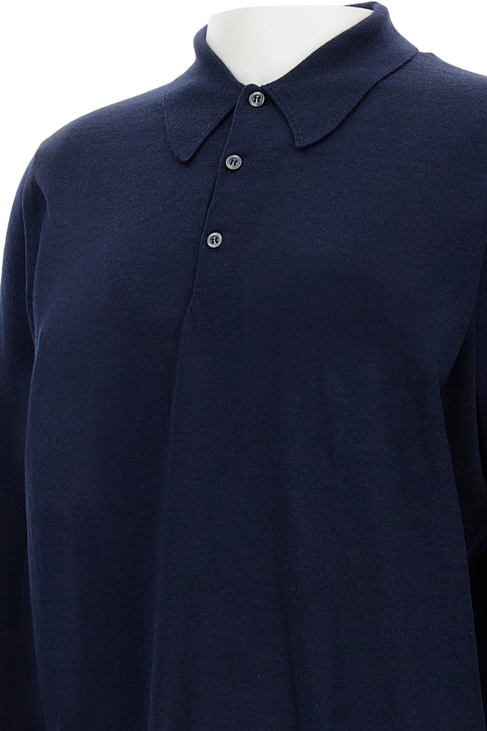 Long-Sleeved Polo In Extra-Fine Merino Wool