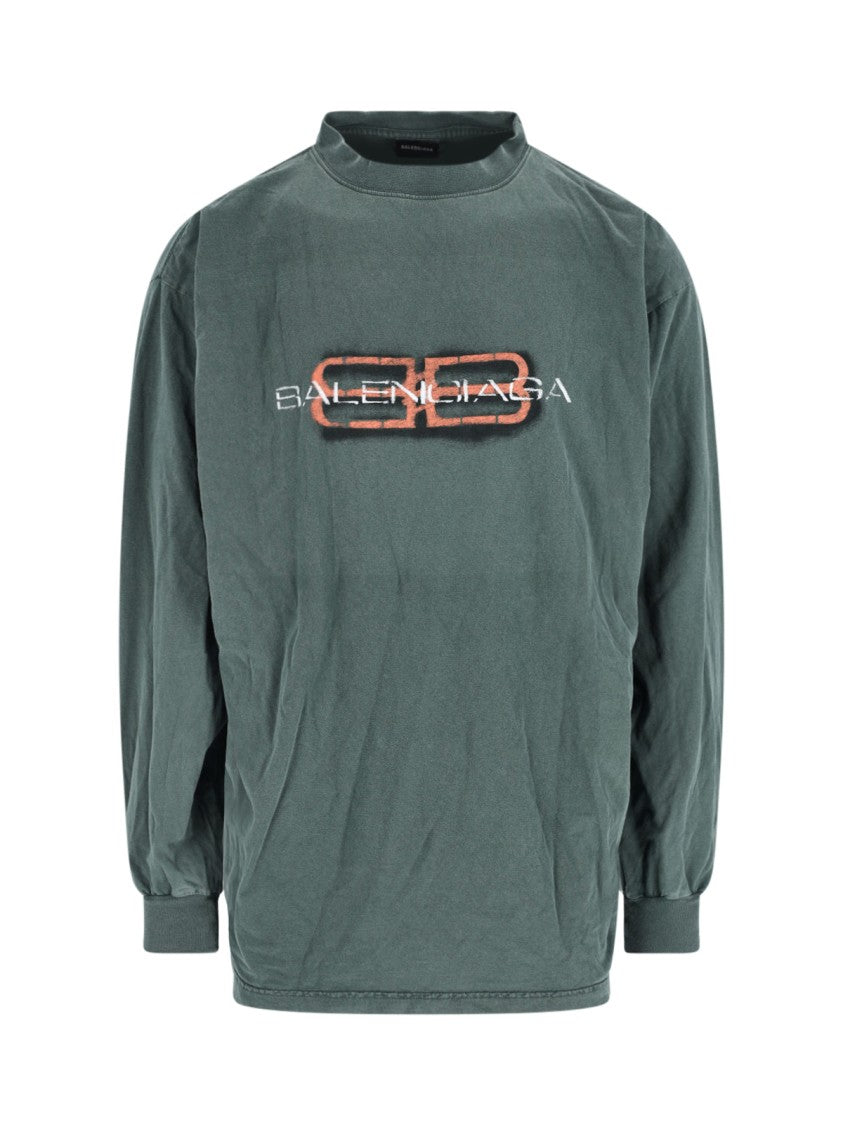 "Bb Incon Stencil" Long-Sleeve T-Shirt – Green