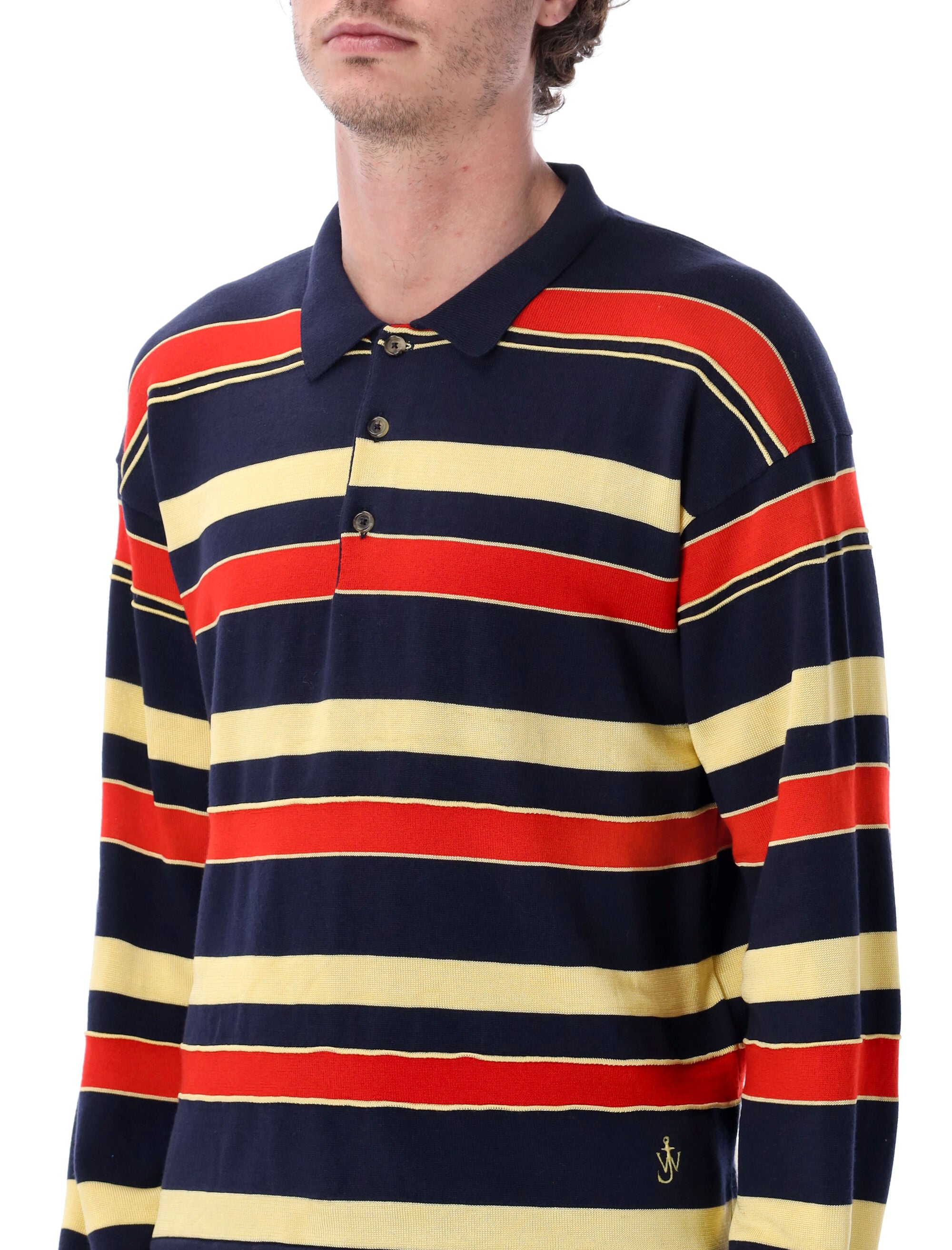 Striped Knitted Rugby Polo