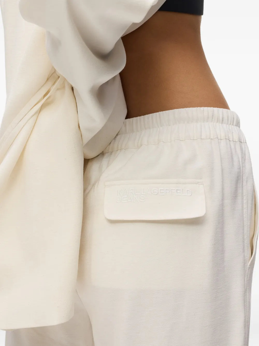 Relaxed Fit White Shorts with Elastic Waistband
