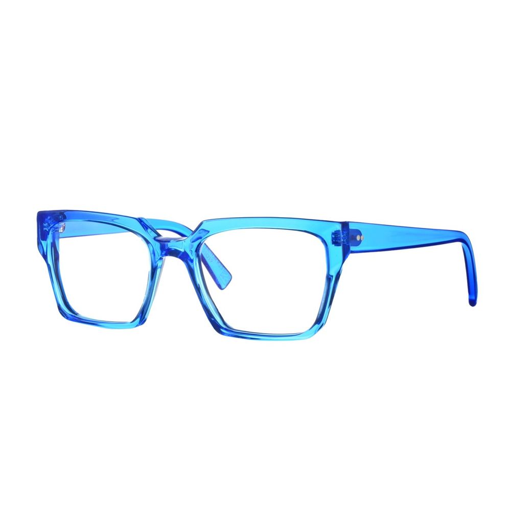 11184940A Rectangular Transparent Blue Acrylic Eyeglasses