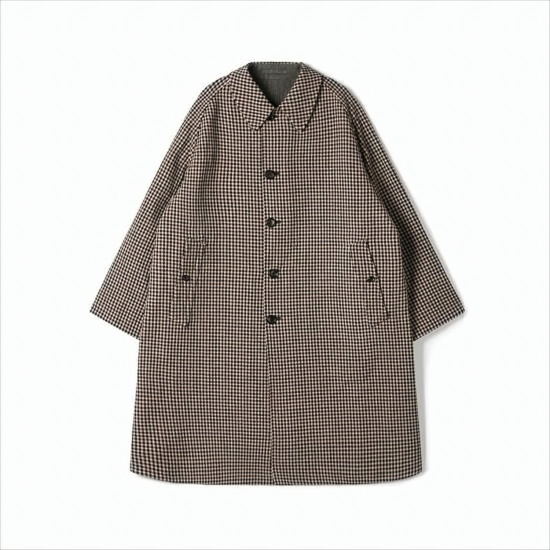 Reversible Oversized Cape With Classic Collar And Textured Finish