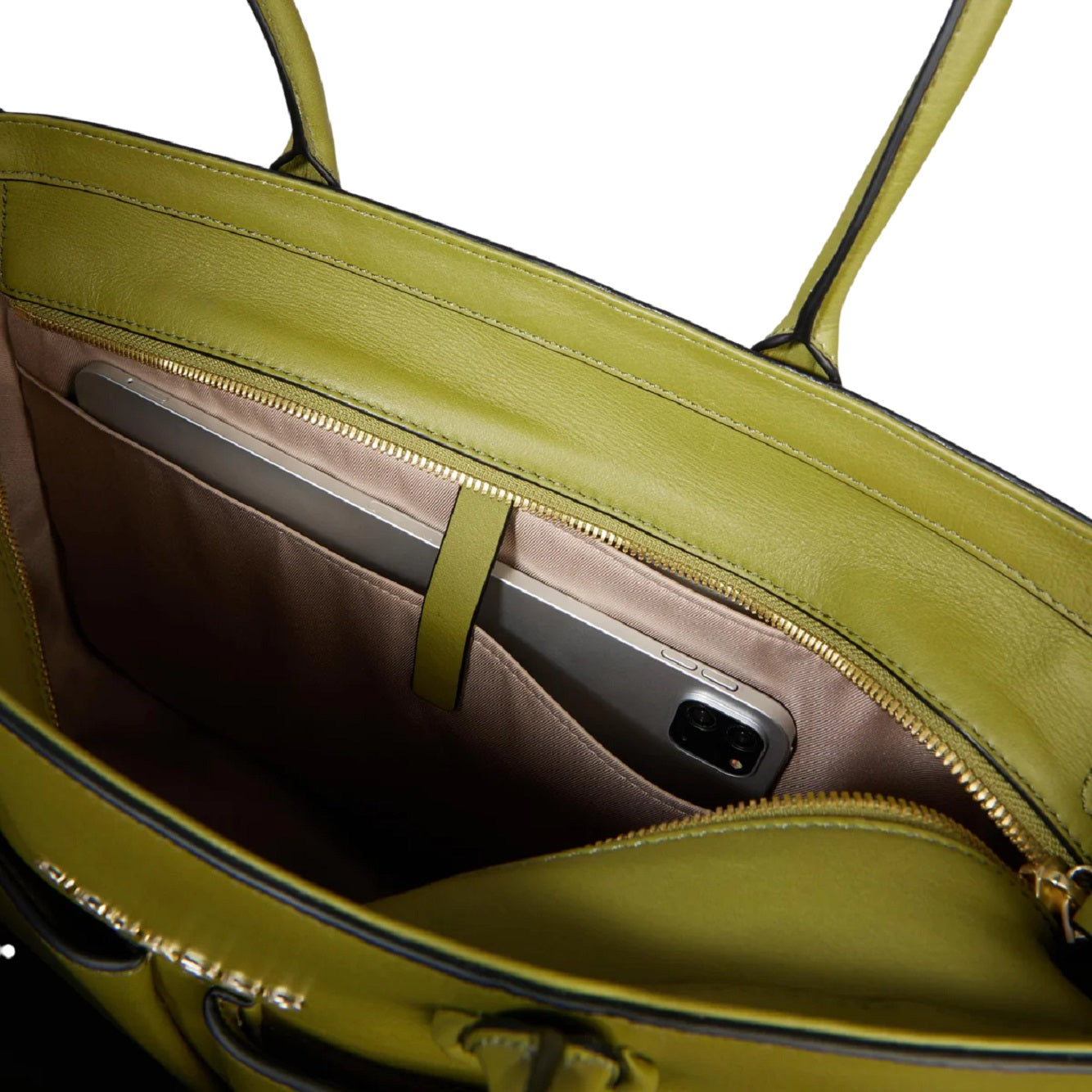Structured Green Leather Shoulder Bag
