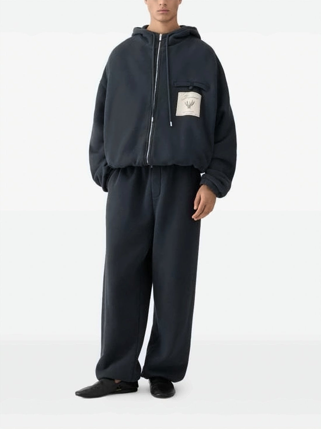 Cropped Hoodie with Adjustable Drawstring