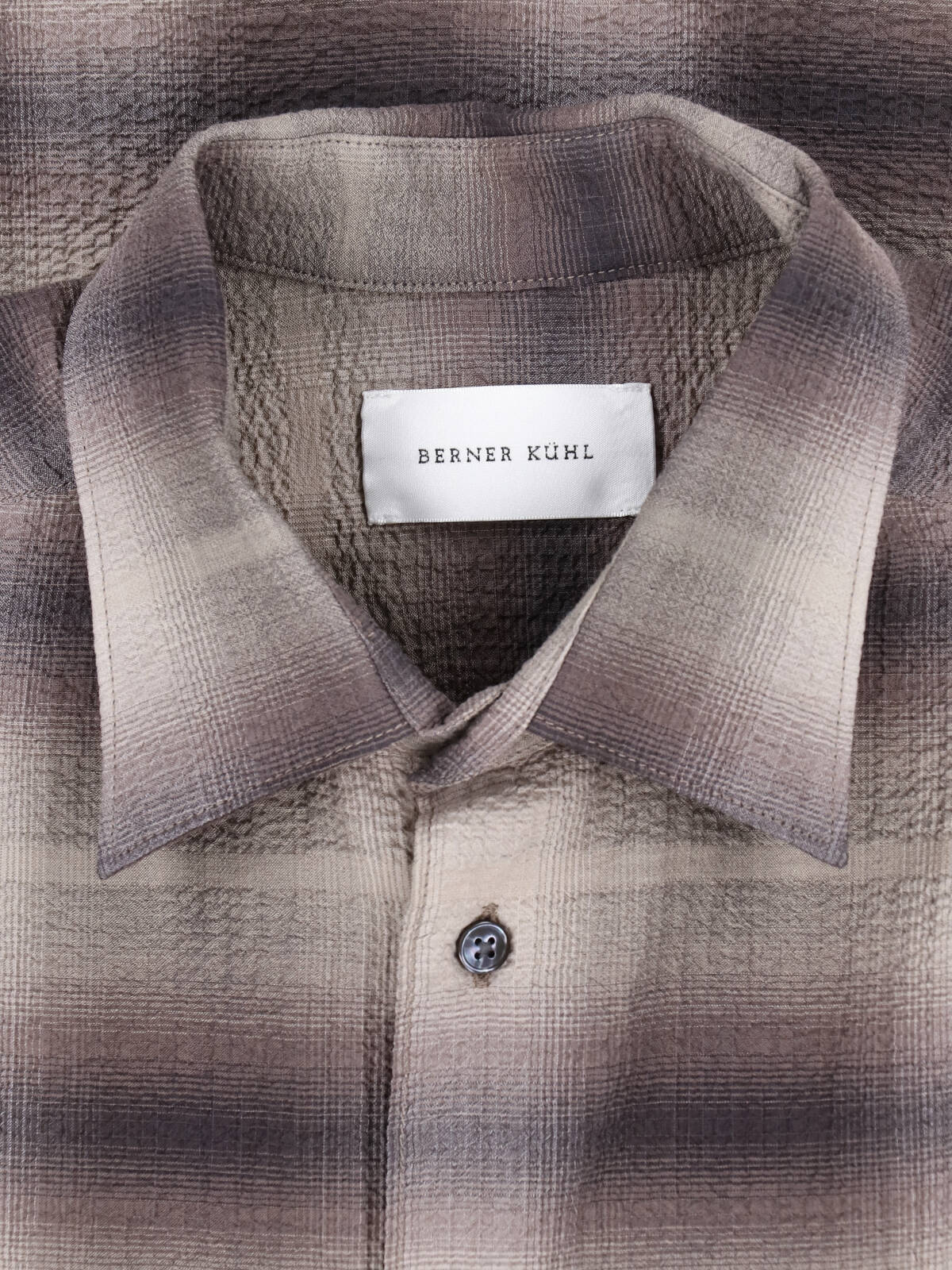 Brown Checkered Classic Collar Cotton Shirt
