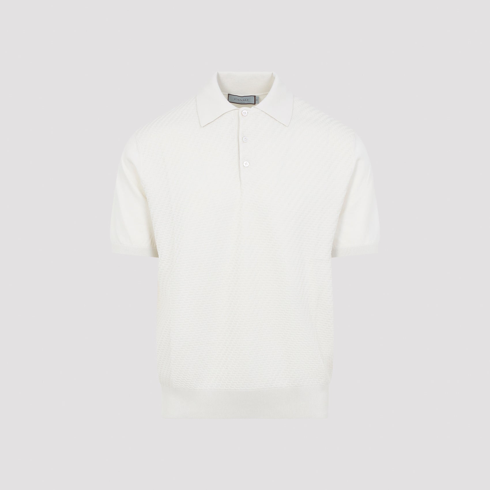 Short-Sleeved Polo Shirt With Textured Finish