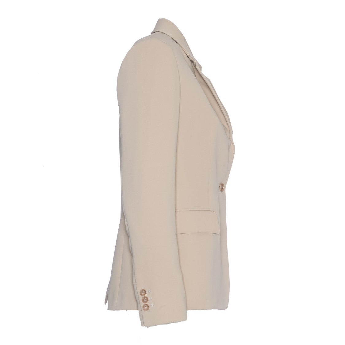 Single-Button Blazer With Tailored Silhouette In Sabbia