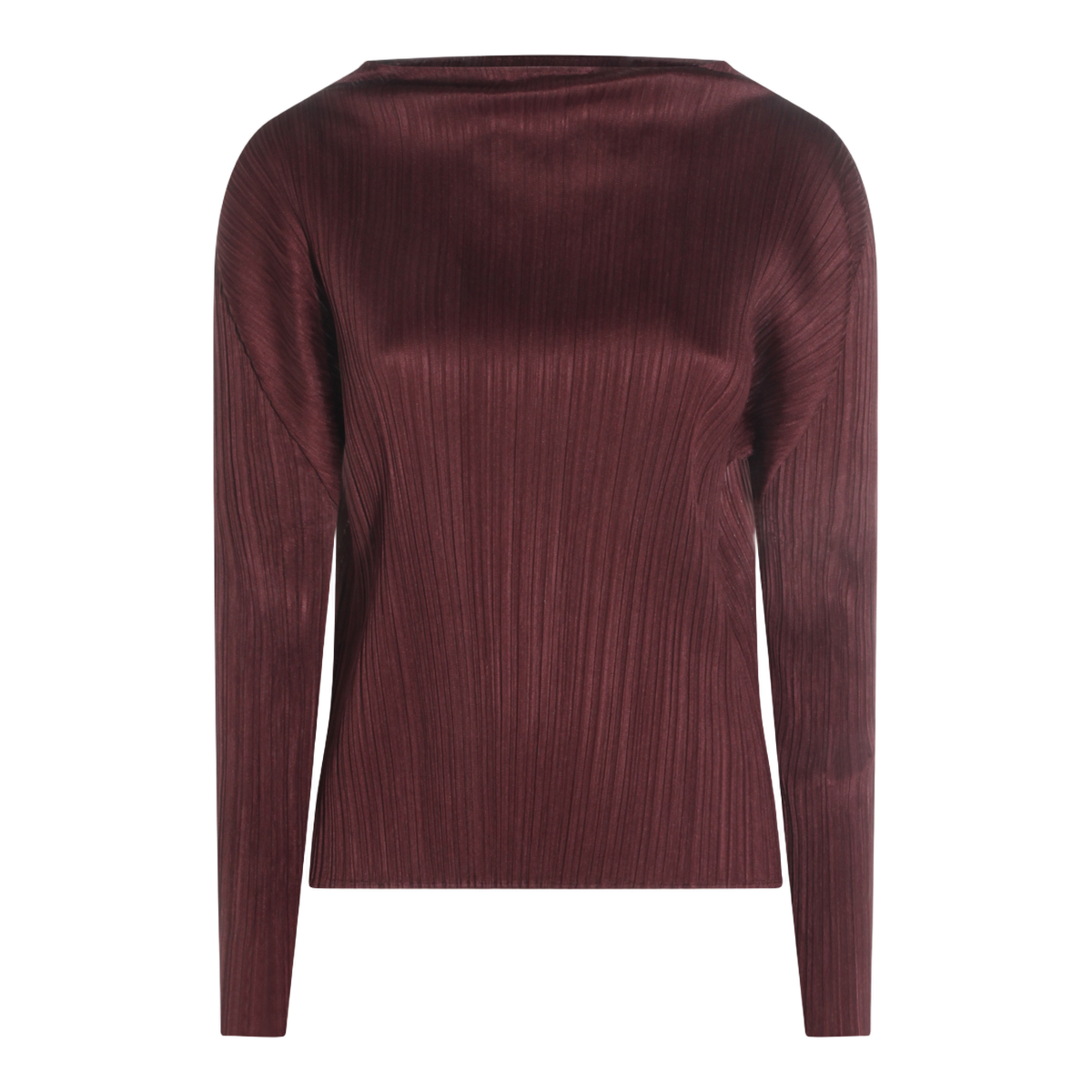 Bordeaux Pleated Top with Long Sleeves