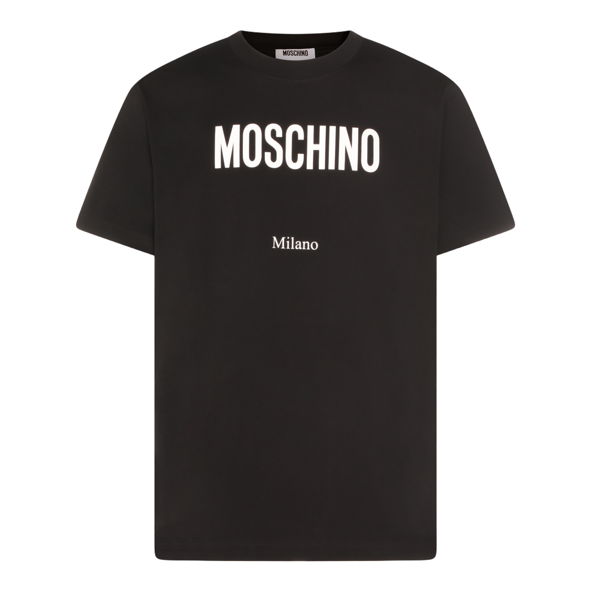 Short-Sleeve Black T-Shirt with Bold Logo Design