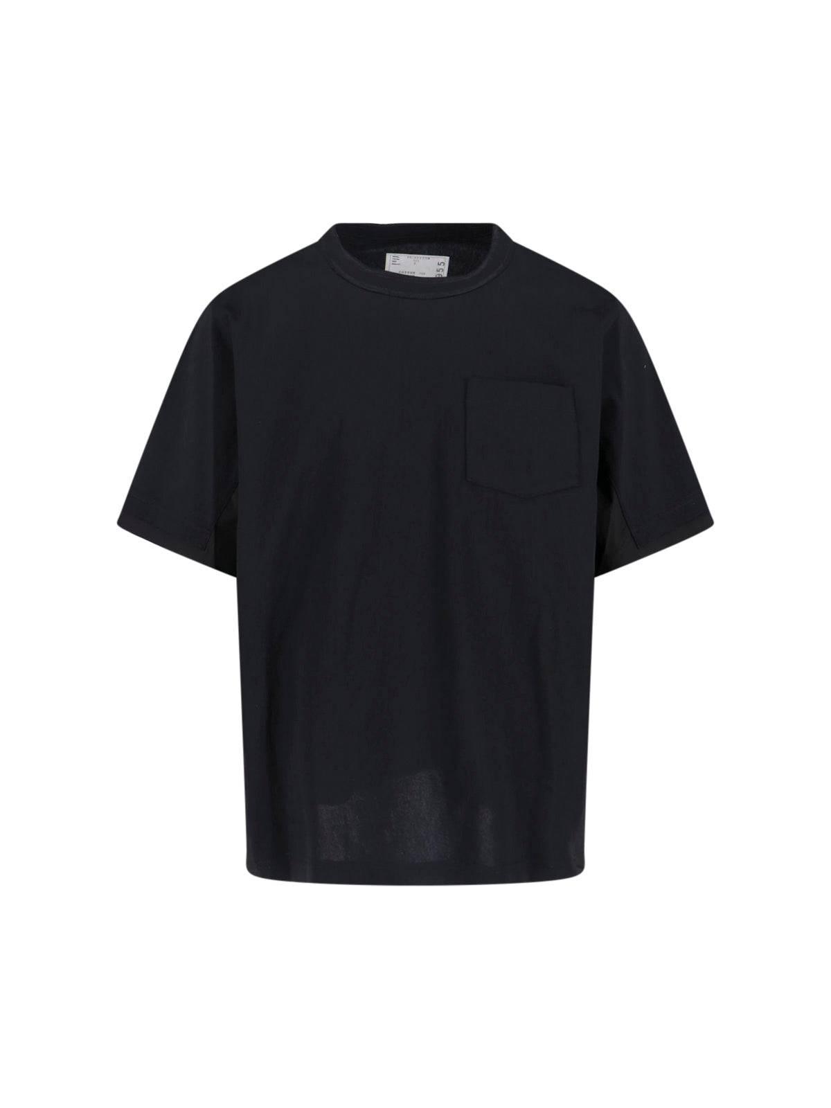 Minimalist Black T-Shirt With Crew Neckline And Short Sleeves