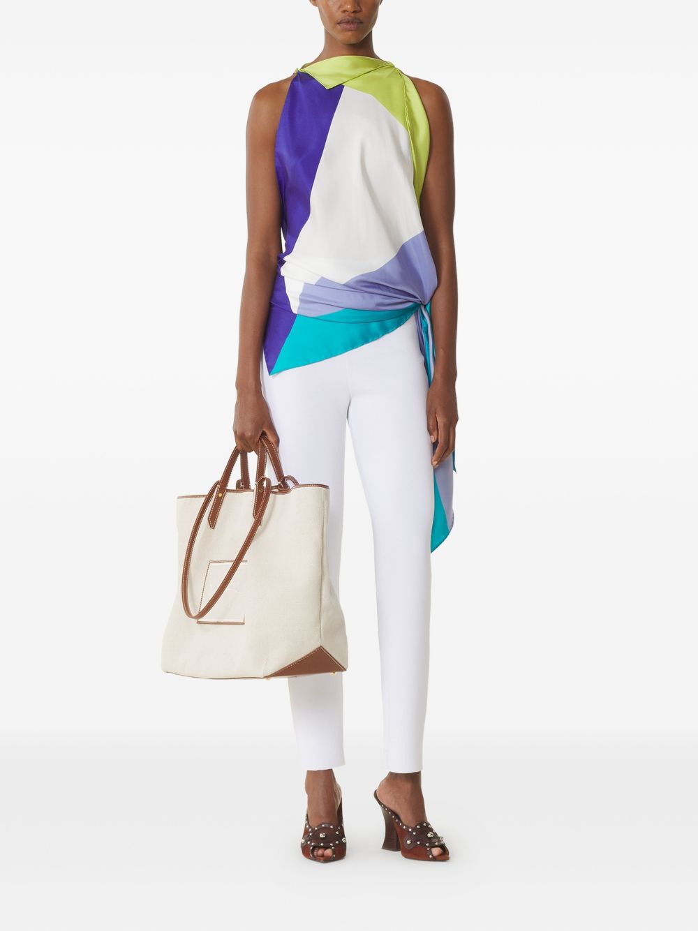 Color-Block Top with Dynamic Hemline