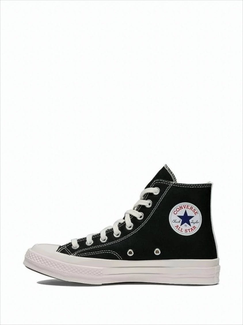 High-Top Sneakers with Canvas Upper